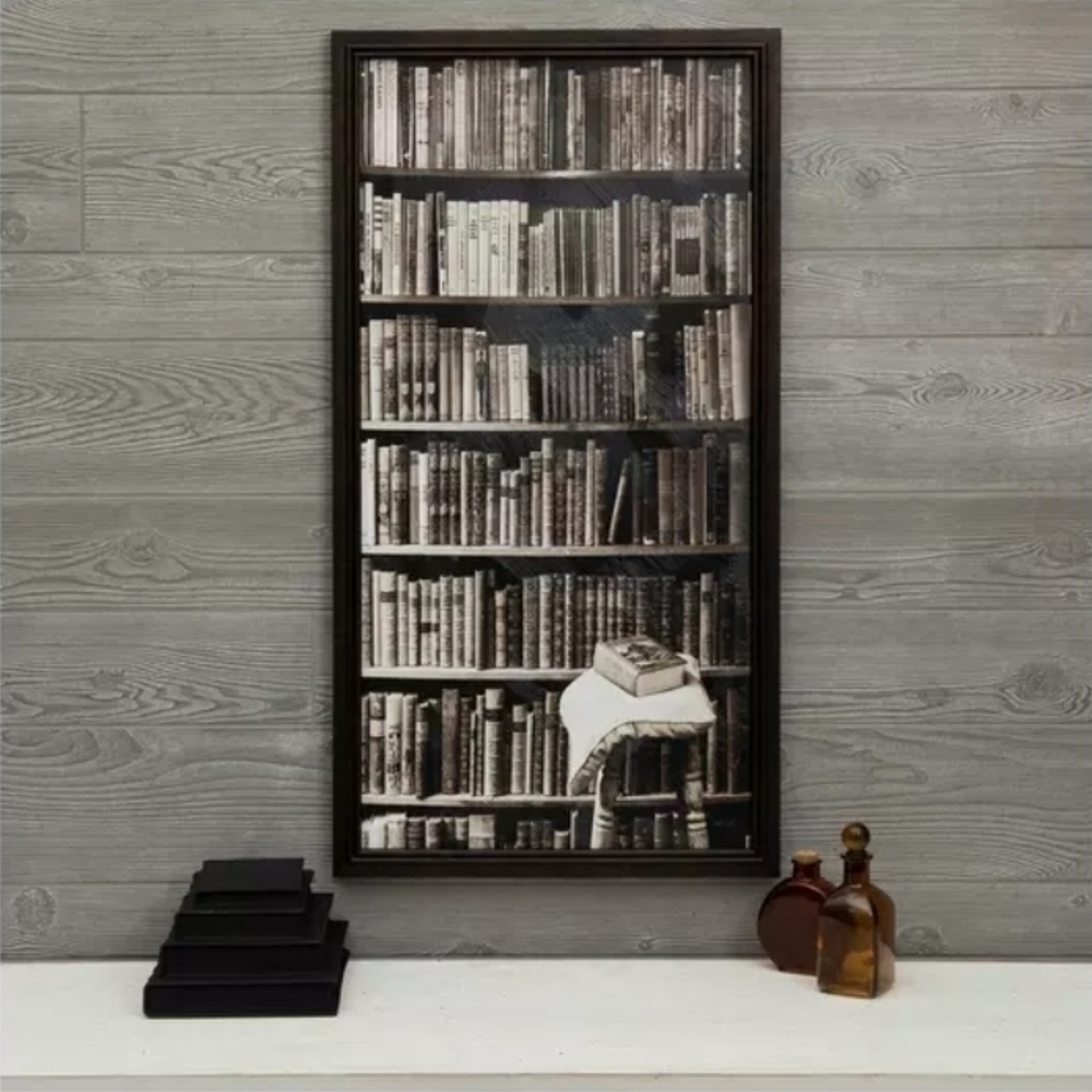 Vintage Bookshelf Wall Art in Black and White Sold Out Viral HTF